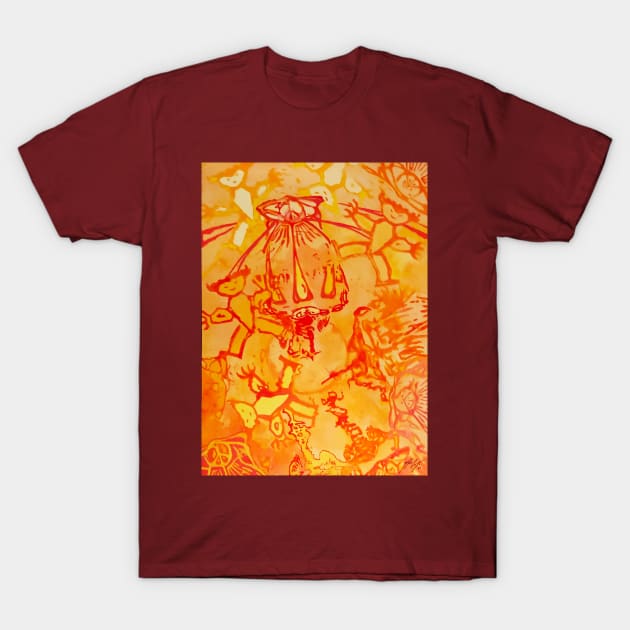 Tiny Creatures Living in the Heart of The Sun T-Shirt by MikeCottoArt